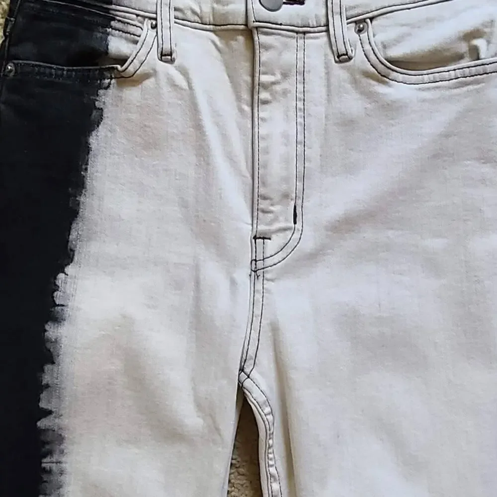 HUDSON x BAJA EAST Holly High-Rise Jeans Black‎ to White BEW4151DBQ Women's 28